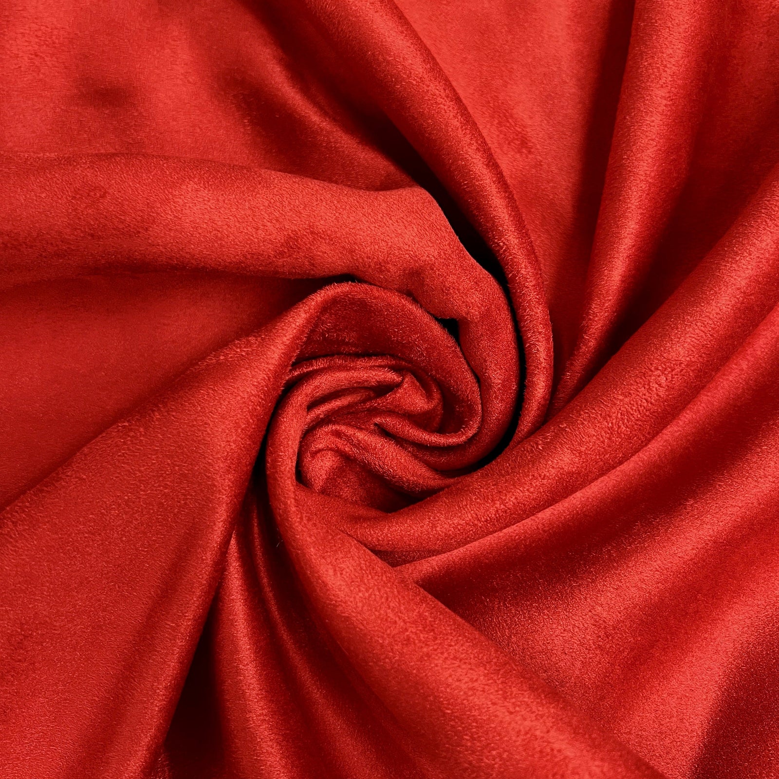 Giana Scarlet Red polyester faux suede microsuede fabric from New Fabrics Daily
