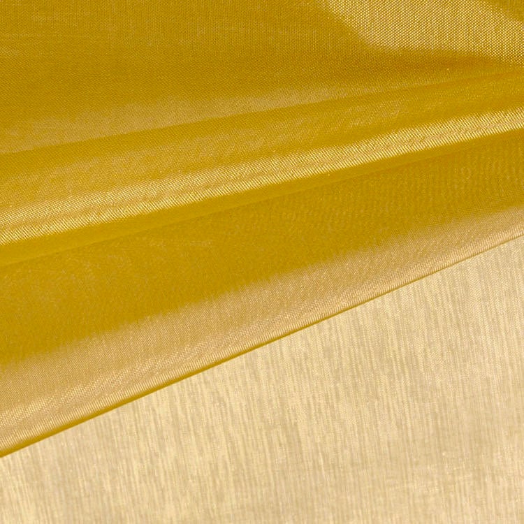Cassidy Gold polyester crystal organza fabric from New Fabrics Daily