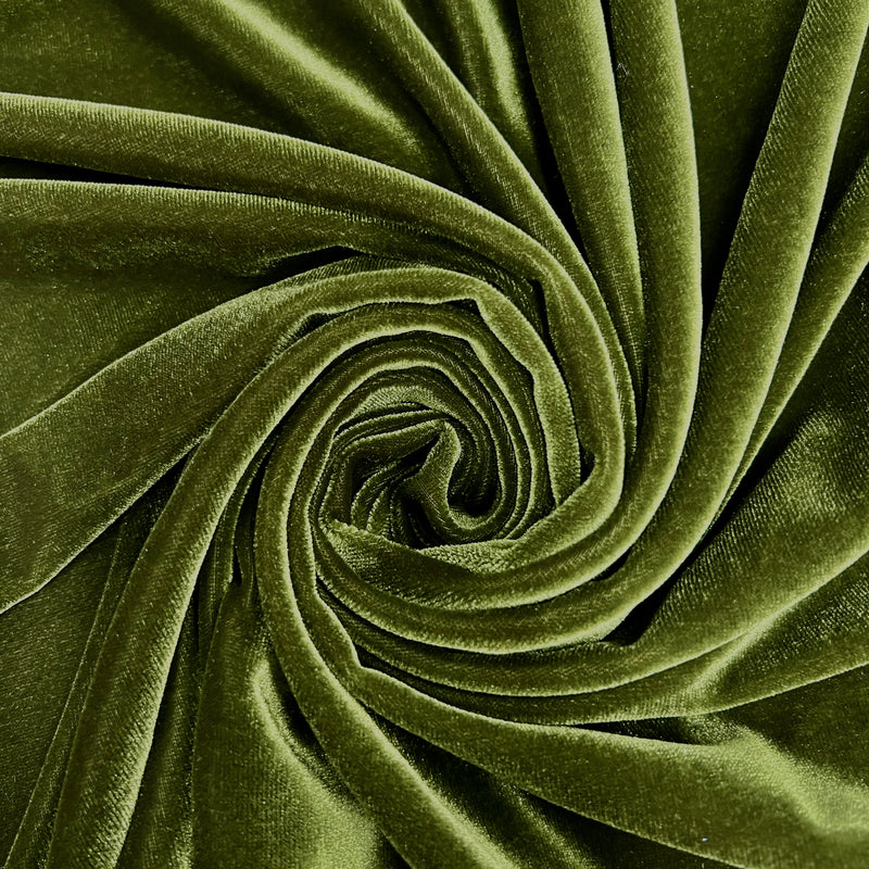 Princess OLIVE GREEN Polyester Stretch Velvet Fabric for Bows, Top Knots, Head Wraps, Scrunchies, Clothes, Costumes, Crafts