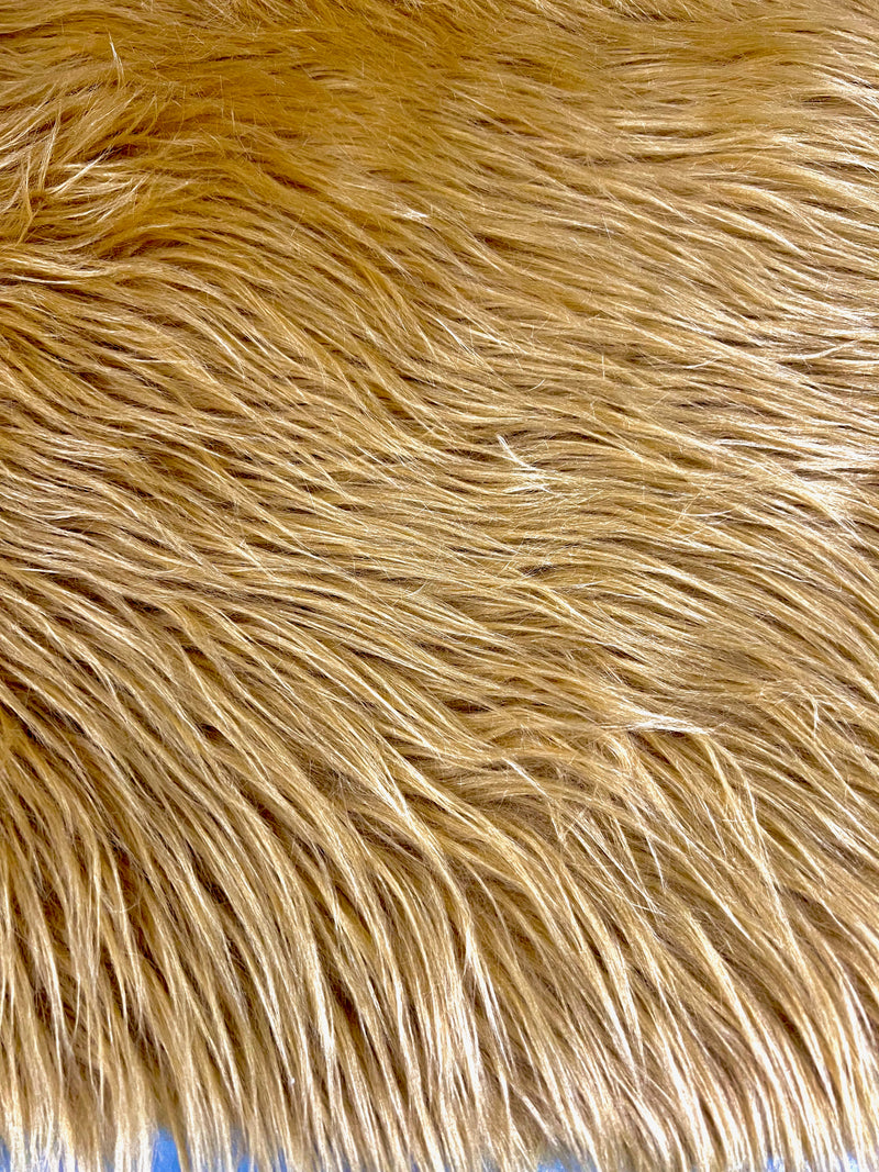 Eden DARK CAMEL 2 Inch Long Pile Soft Faux Fur Fabric by the Yard - 10005