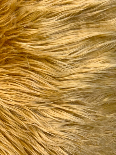 Eden DARK GOLD Shaggy Long Pile Soft Faux Fur Fabric for Fursuit, Cosplay Costume, Photo Prop, Trim, Throw Pillow, Crafts