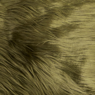 Eden DARK OLIVE GREEN Shaggy Long Pile Soft Faux Fur Fabric for Fursuit, Cosplay Costume, Photo Prop, Trim, Throw Pillow, Crafts