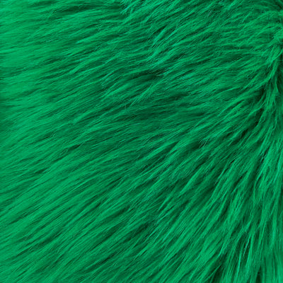 Eden EMERALD GREEN Shaggy Long Pile Soft Faux Fur Fabric for Fursuit, Cosplay Costume, Photo Prop, Trim, Throw Pillow, Crafts