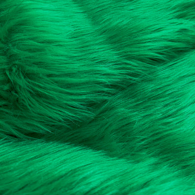 Eden EMERALD GREEN Shaggy Long Pile Soft Faux Fur Fabric for Fursuit, Cosplay Costume, Photo Prop, Trim, Throw Pillow, Crafts