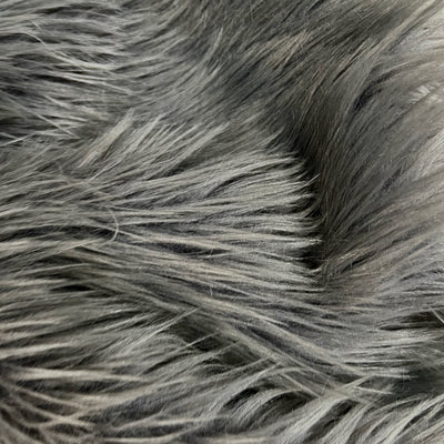 Eden GREY Shaggy Long Pile Soft Faux Fur Fabric for Fursuit, Cosplay Costume, Photo Prop, Trim, Throw Pillow, Crafts