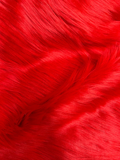 Eden RED Shaggy Long Pile Soft Faux Fur Fabric for Fursuit, Cosplay Costume, Photo Prop, Trim, Throw Pillow, Crafts