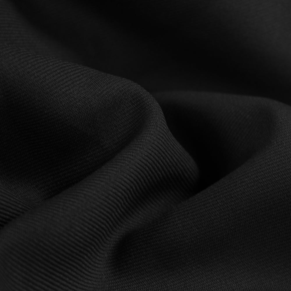 Delaney BLACK Polyester Gabardine Fabric by the Yard for Suits, Overcoats, Trousers/Slacks, Uniforms