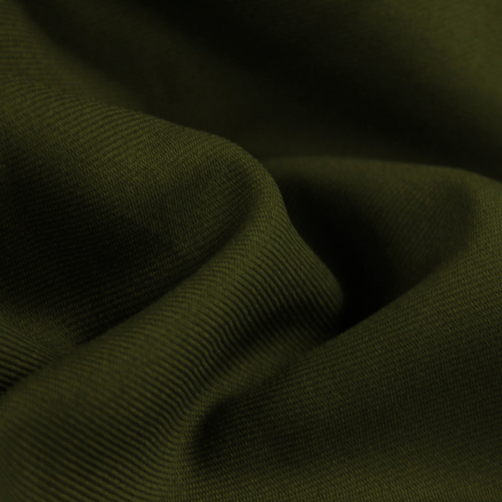 Delaney DARK OLIVE GREEN Polyester Gabardine Fabric by the Yard for Suits, Overcoats, Trousers/Slacks, Uniforms