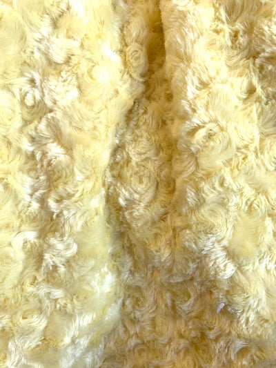 Ruth LIGHT YELLOW Cuddle Minky Rosette Soft Faux Fur Fabric