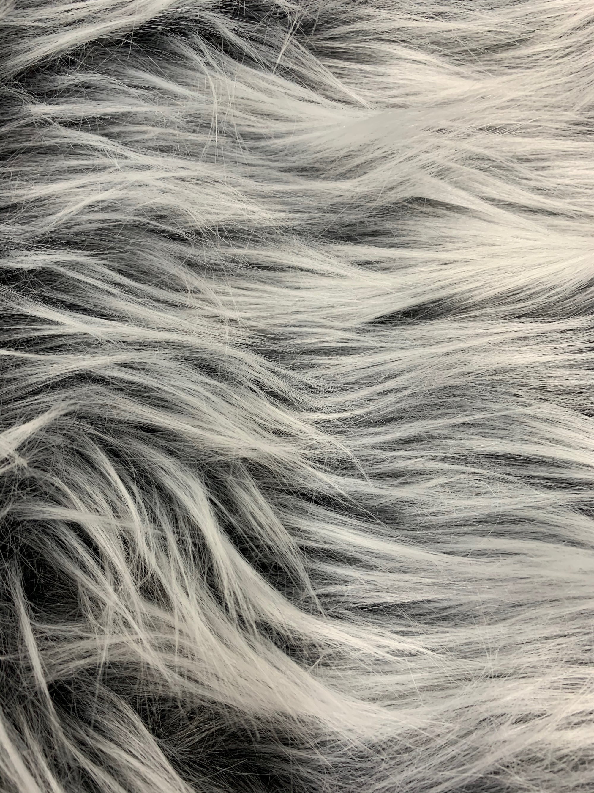 Bethany CHARCOAL-B Frost Mongolian Long Pile Soft Faux Fur Fabric for Fursuit, Cosplay Costume, Photo Prop, Trim, Crafts