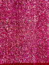 Stephanie IRIDESCENT FUCHSIA Overlap Sequins on FUCHSIA Stretch Velvet Fabric