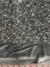 Stephanie SILVER GREY Overlap Sequins on GREY Stretch Velvet Fabric