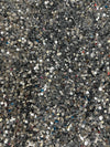 Stephanie SILVER GREY Overlap Sequins on GREY Stretch Velvet Fabric