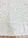 Stephanie WHITE Overlap Sequins on WHITE Stretch Velvet Fabric
