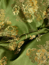 Anais OLIVE Floral Brocade Chinese Satin Fabric for Cheongsam/Qipao, Apparel, Costumes, Upholstery, Bags, Crafts