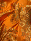 Anais ORANGE Floral Brocade Chinese Satin Fabric for Cheongsam/Qipao, Apparel, Costumes, Upholstery, Bags, Crafts