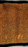 Stephanie IRIDESCENT ORANGE Overlap Sequins on BLACK Stretch Velvet Fabric