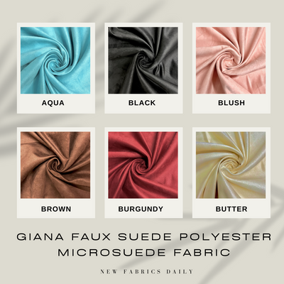 Giana Faux Suede Polyester Microsuede Fabric by the Yard