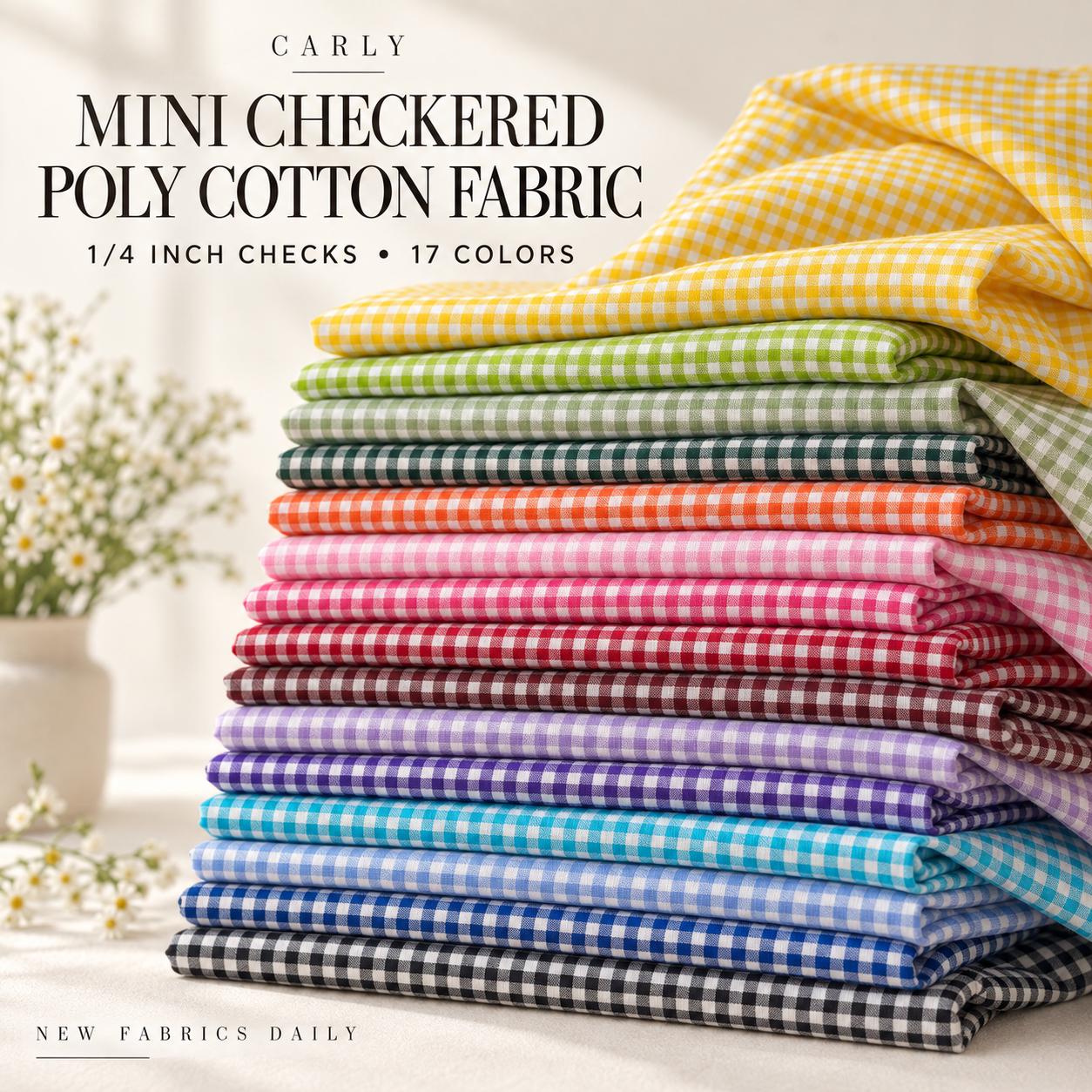 Carly mini gingham poly cotton fabric — image 1
