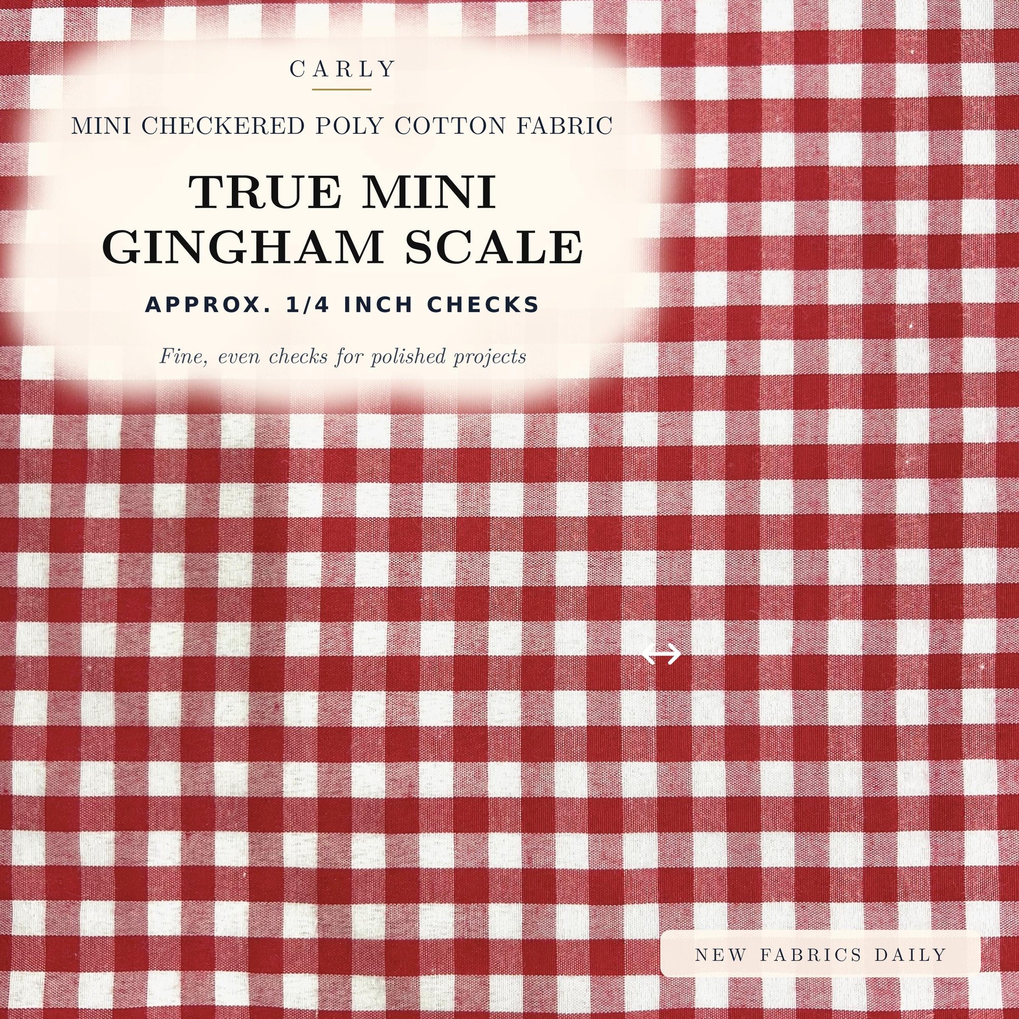 Carly mini gingham poly cotton fabric — image 3