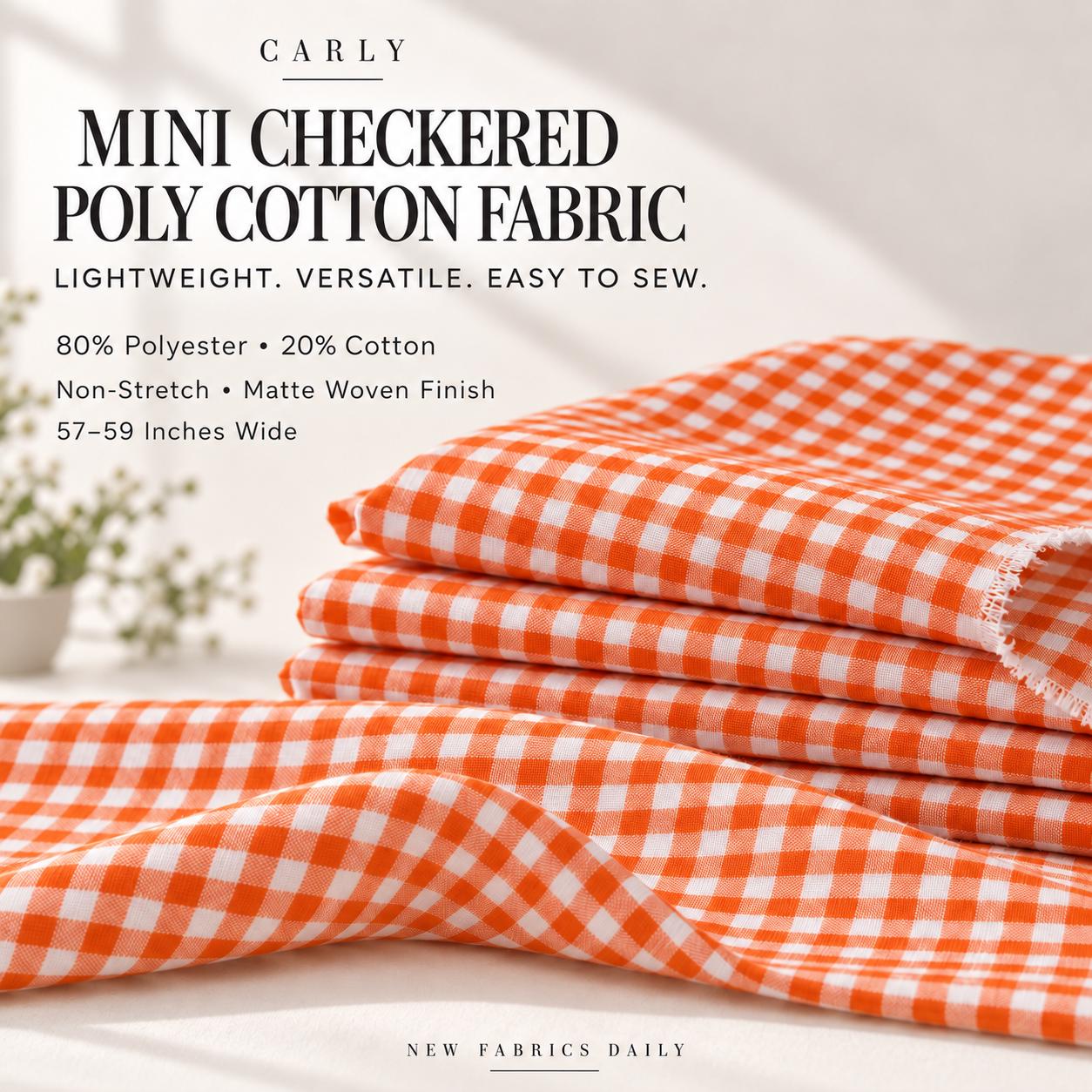 Carly mini gingham poly cotton fabric — image 4