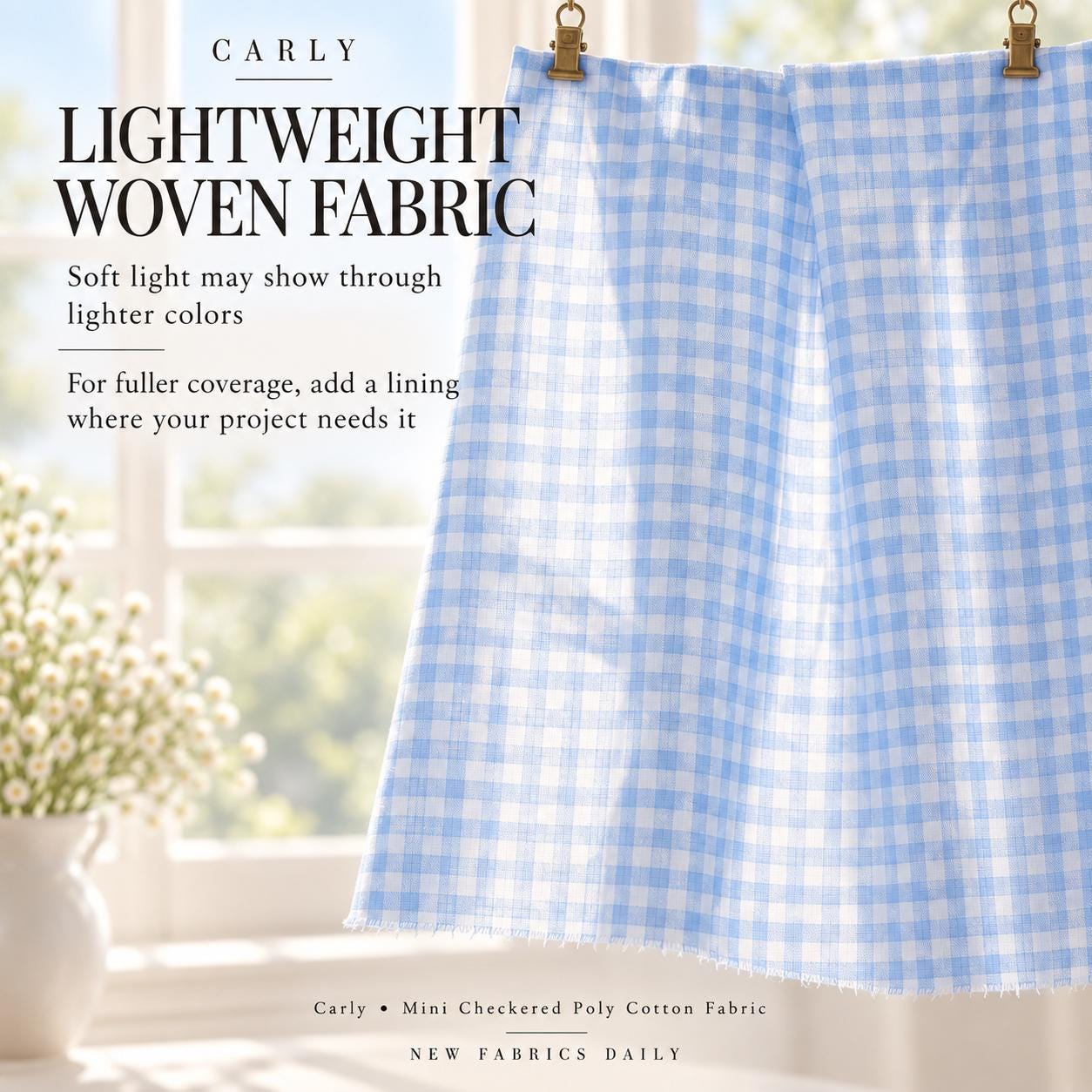 Carly mini gingham poly cotton fabric — image 5