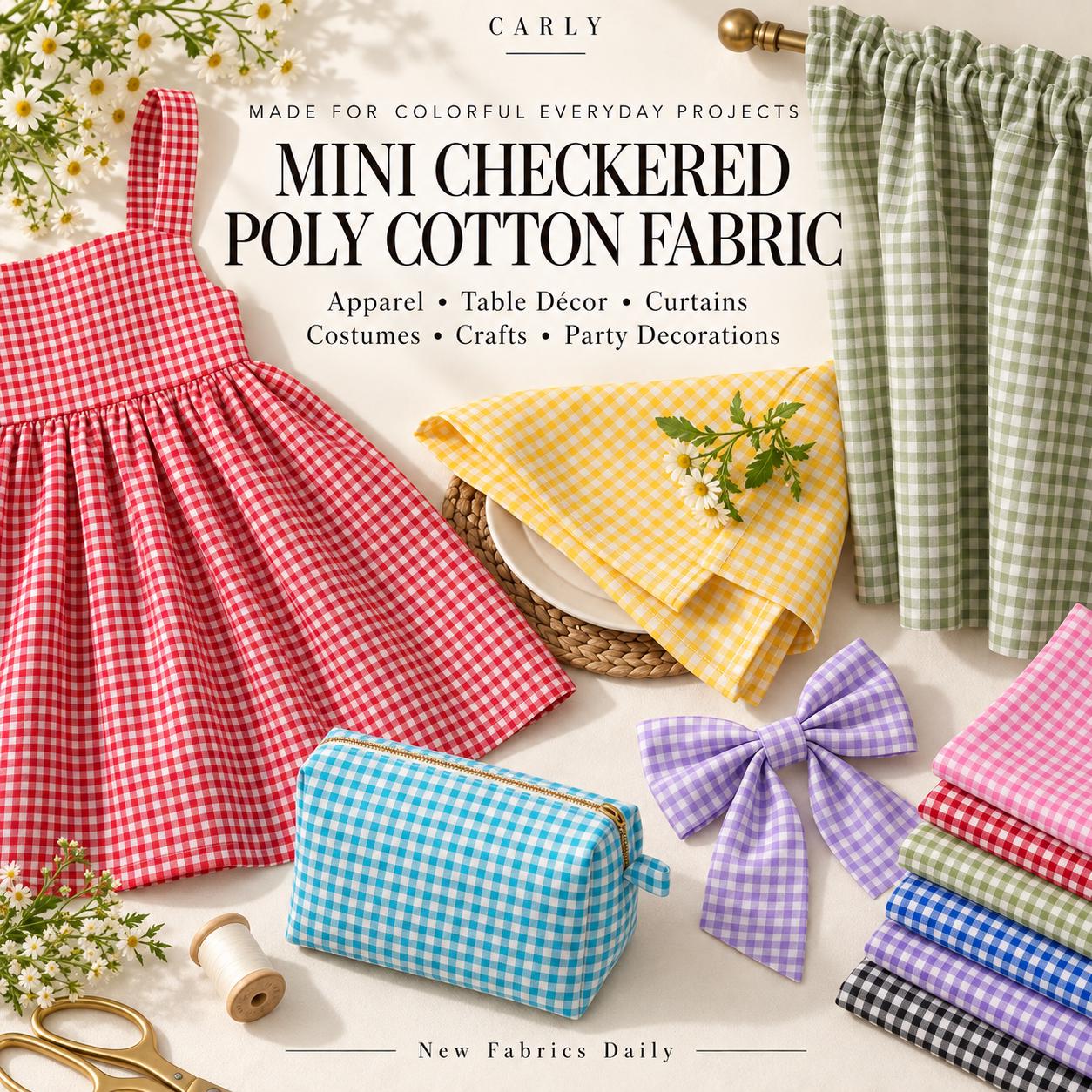 Carly mini gingham poly cotton fabric — image 6