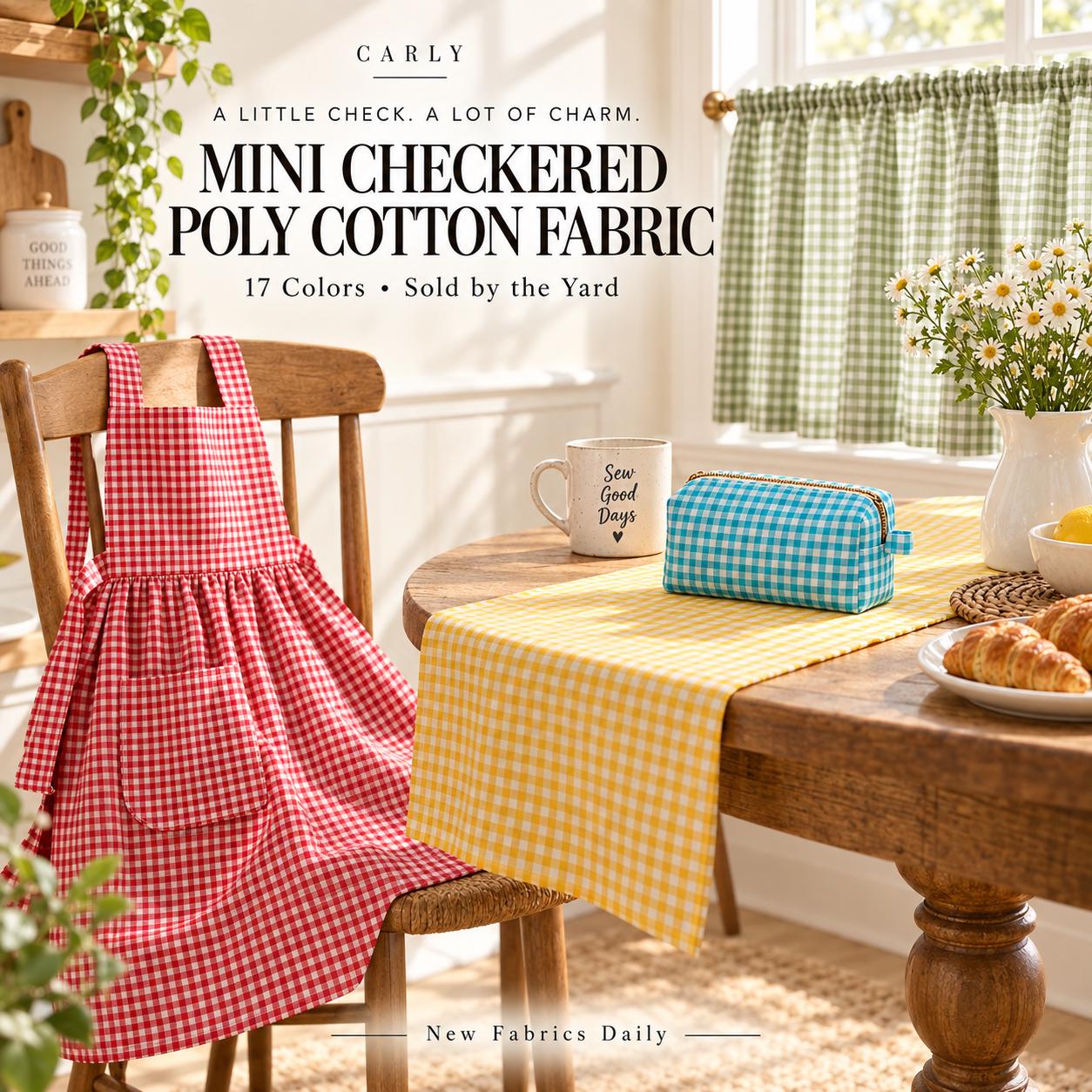 Carly mini gingham poly cotton fabric — image 9