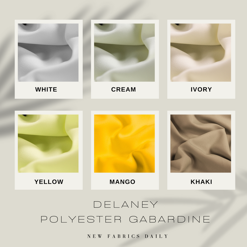 Delaney Polyester Gabardine Fabric by the Yard for Suits, Overcoats, Trousers/Slacks, Uniforms