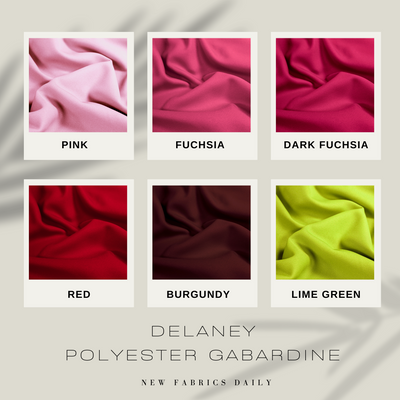 Delaney Polyester Gabardine Fabric by the Yard for Suits, Overcoats, Trousers/Slacks, Uniforms