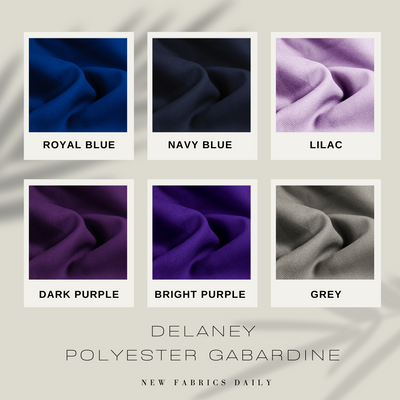 Delaney Polyester Gabardine Fabric by the Yard for Suits, Overcoats, Trousers/Slacks, Uniforms