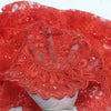 Melody RED Polyester Floral Embroidery with Sequins on Mesh Lace Fabric by the Yard for Gown, Wedding, Bridesmaid, Prom - 10002