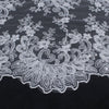 Melody WHITE Polyester Floral Embroidery with Sequins on Mesh Lace Fabric by the Yard for Gown, Wedding, Bridesmaid, Prom - 10002