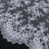Melody WHITE Polyester Floral Embroidery with Sequins on Mesh Lace Fabric by the Yard for Gown, Wedding, Bridesmaid, Prom - 10002