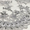 Melody GREY Polyester Floral Embroidery with Sequins on Mesh Lace Fabric by the Yard for Gown, Wedding, Bridesmaid, Prom - 10002