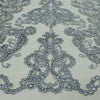 Vivian GREY Polyester Embroidery with Sequins on Mesh Lace Fabric by the Yard for Gown, Wedding, Bridesmaid, Prom - 10003