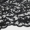Eloise BLACK Scroll Embroidery on Mesh Royalty Heavy Lace Fabric by the Yard - 10007