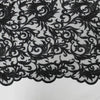 Eloise BLACK Scroll Embroidery on Mesh Royalty Heavy Lace Fabric by the Yard - 10007