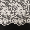 Eloise IVORY Scroll Embroidery on Mesh Royalty Heavy Lace Fabric by the Yard - 10007