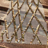 Jordyn GOLD Diamond Sequins on IVORY Mesh Lace Fabric by the Yard - 10008