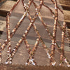 Jordyn COPPER Diamond Sequins on DUSTY ROSE Mesh Lace Fabric by the Yard - 10008