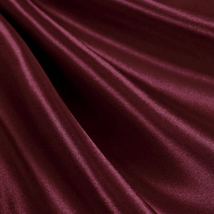 Eliza BURGUNDY Shiny Heavy Bridal Wedding Satin Fabric by the Yard - 10009