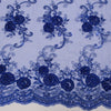 Ryleigh ROYAL BLUE 3D Floral Embroidery with Foil & Sequins on Mesh Lace Fabric by the Yard - 10010