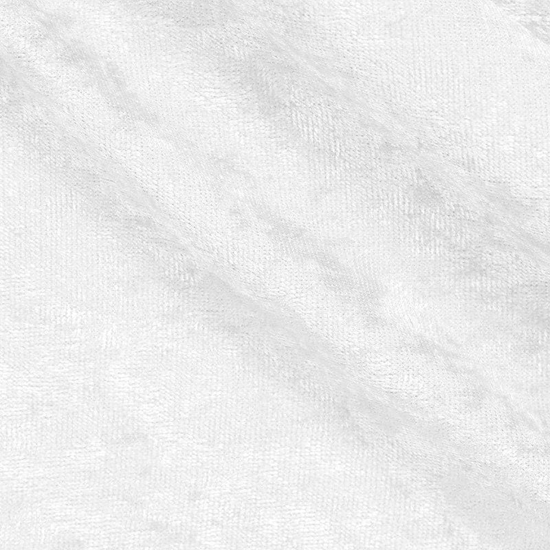 Mya WHITE Non-Wrinkle Mechanical Stretch Polyester Panne Velvet Fabric by the Yard - 10015