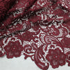 Maggie BURGUNDY Guipure Venice Heavy Lace Fabric by the Yard - 10019