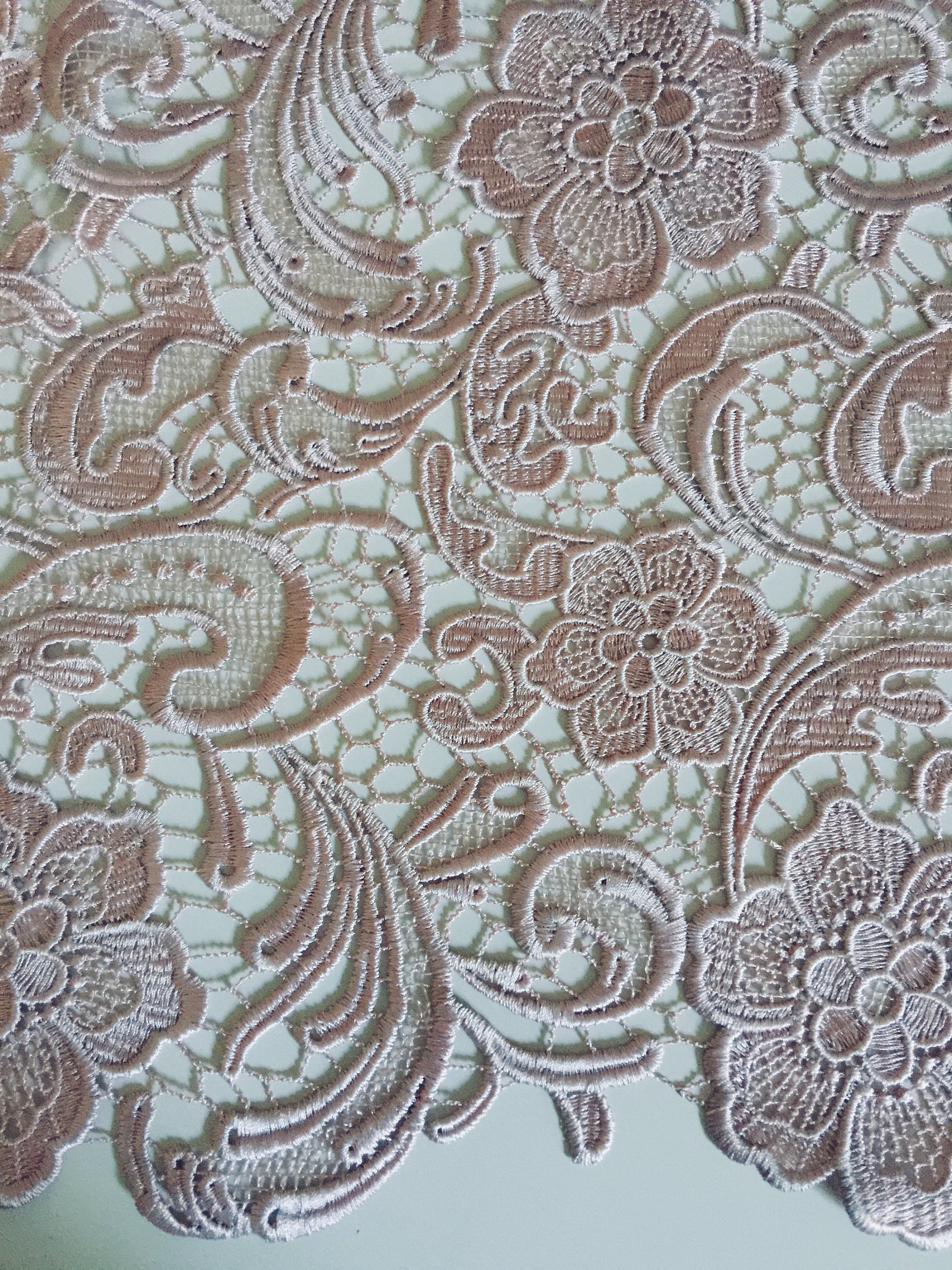 Maggie LIGHT MAUVE Guipure Venice Heavy Lace Fabric by the Yard - 10019