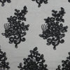 Brianna BLACK Polyester Floral Embroidery with Sequins on Mesh Lace Fabric by the Yard - 10020