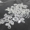 Brianna WHITE Polyester Floral Embroidery with Sequins on Mesh Lace Fabric by the Yard - 10020