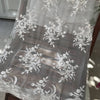 Callie WHITE Polyester Floral Corsage Embroidery on Mesh Lace Fabric by the Yard - 10025