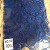Elise ROYAL BLUE Polyester Corded Floral Embroidery on Mesh Lace Fabric by the Yard - 10029